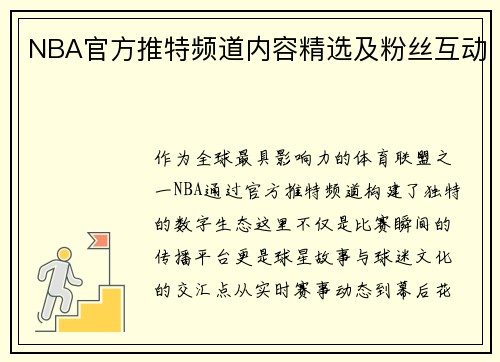 NBA官方推特频道内容精选及粉丝互动